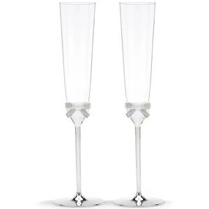 kate spade Clear Champagne Flutes with Silver Bow Accent - Set of 2